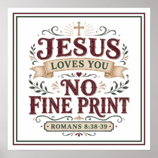 Poster Jesus Te Ama Sem Letra Miúda Citação Cristã