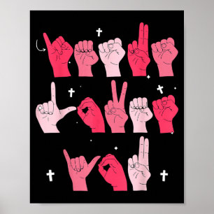 Poster Jesus Te Ama Sinal de Língua de Sinais Cristã Vale