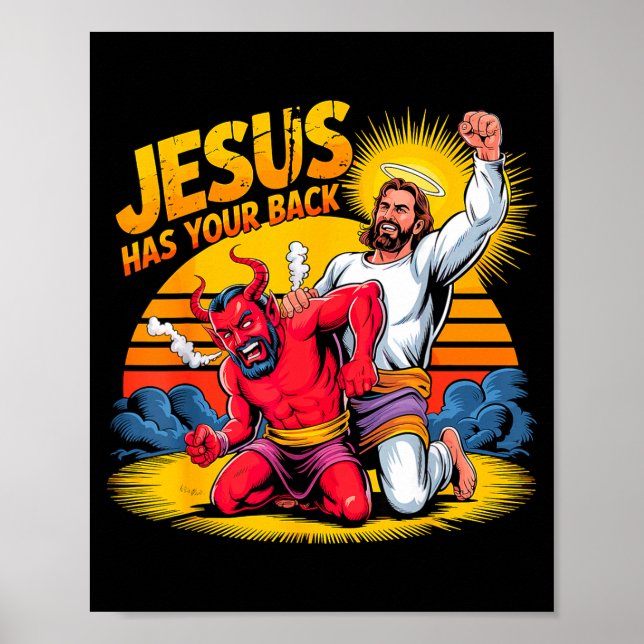 Poster Jesus Tem Seu Apoio Fé Cristã  (Frente)