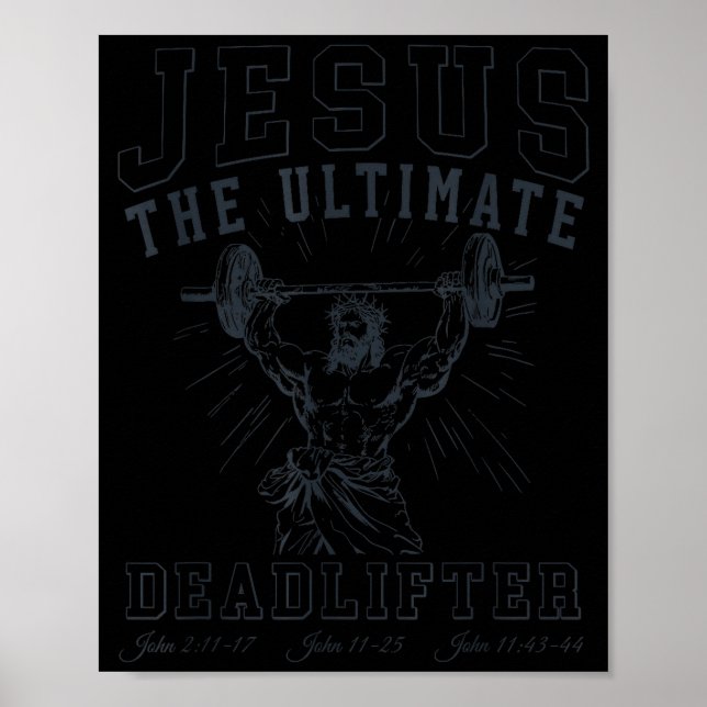 Poster Jesus The Ultimate Deadlifter - Jesus Deadlifting  (Frente)