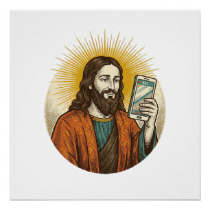 Pôster Jesus Vídeo Acidental Em vez de Câmera de Foto Fai