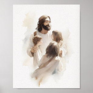 Poster Jesus Watercolor - Decoração da Casa Cristã