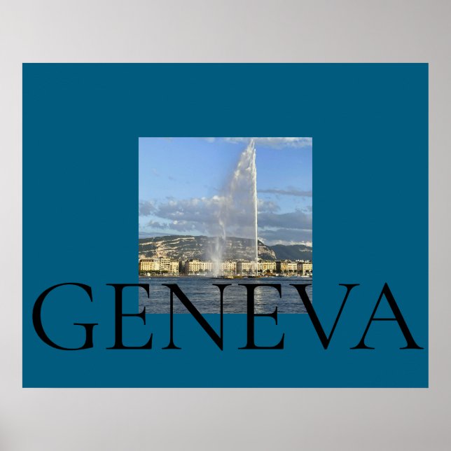 Poster Jet d'Eau em Genebra  (Frente)