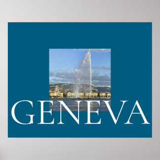 Poster Jet d'Eau em Genebra