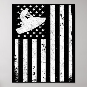 Poster Jet ski americano bandeira dos eua jetski