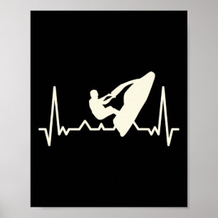 Poster Jet Skiing Lover I Heartbeat Skiing