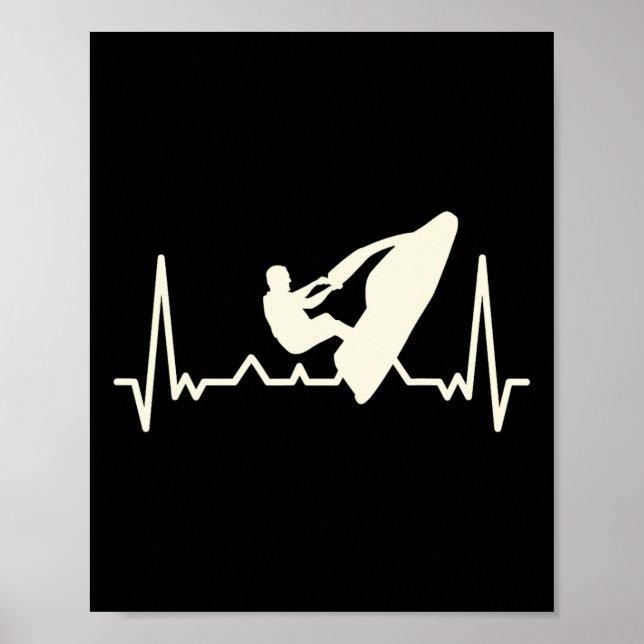 Poster Jet Skiing Lover I Heartbeat Skiing (Frente)