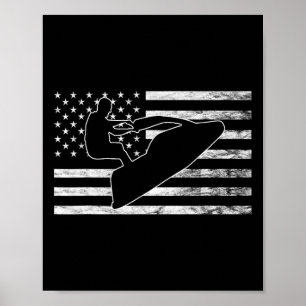 Poster Jetski embarcação Jet Ski Jet Skier americano EUA 