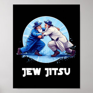 Poster Jew Jitsu Karate Funny Hanukkah Artes marciais Cha