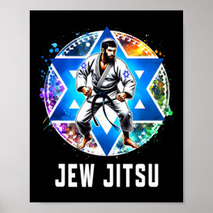 Poster Jew Jitsu Karate Funny Hanukkah Artes marciais Cha