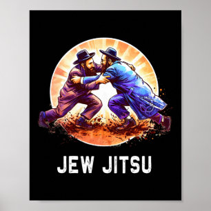 Poster Jew Jitsu Karate Funny Hanukkah brasileiro Jiu Jit