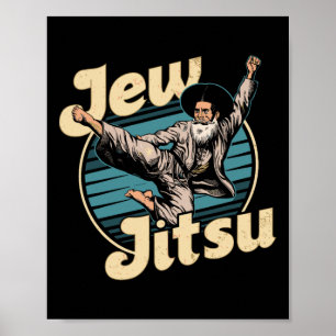 Poster Jew Karate Jitsu Hanukkah Jiu Jitsu Artes Marciais