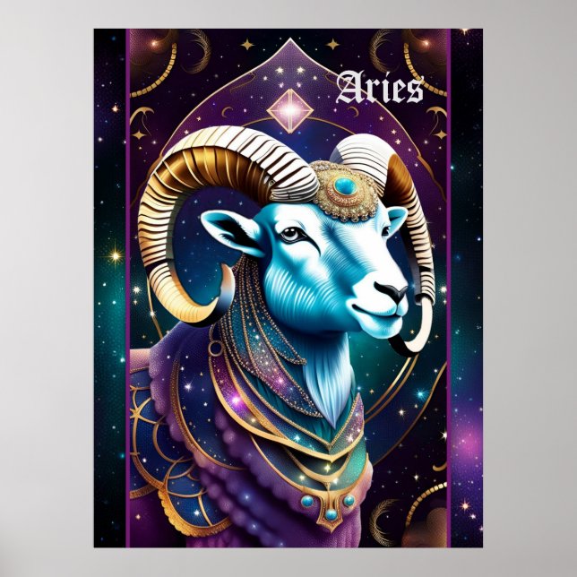 Poster Jewel Galaxy Zodiac Aries (Frente)