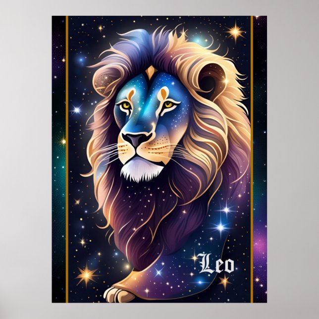 Poster Jewel Galaxy Zodiac Leo (Frente)