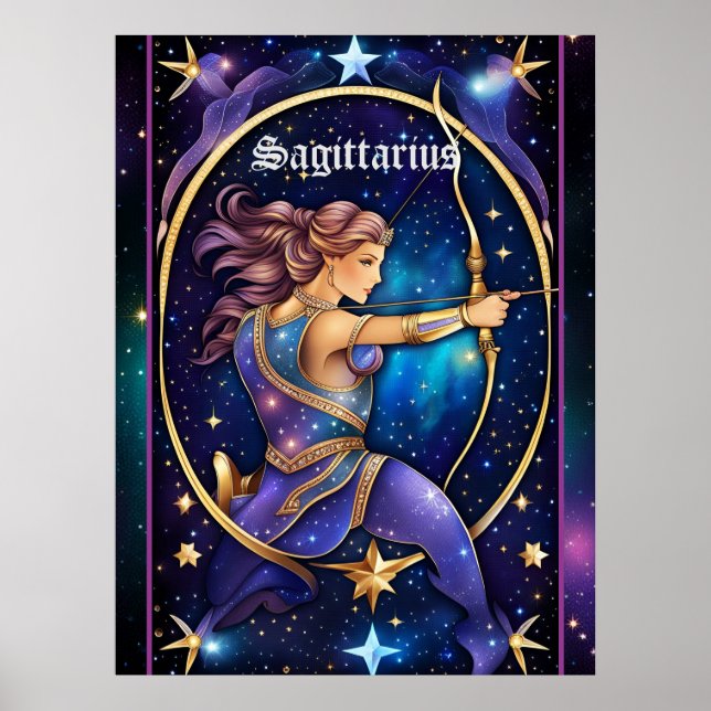 Poster Jewel Galaxy Zodiac Sagittarius (Frente)