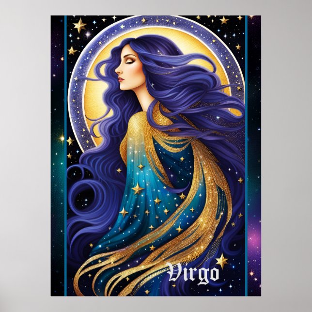 Poster Jewel Galaxy Zodiac Virgo (Frente)