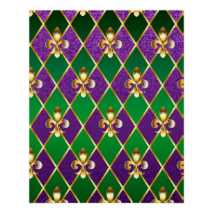 Pôster Jewelry Background Mardi Gras