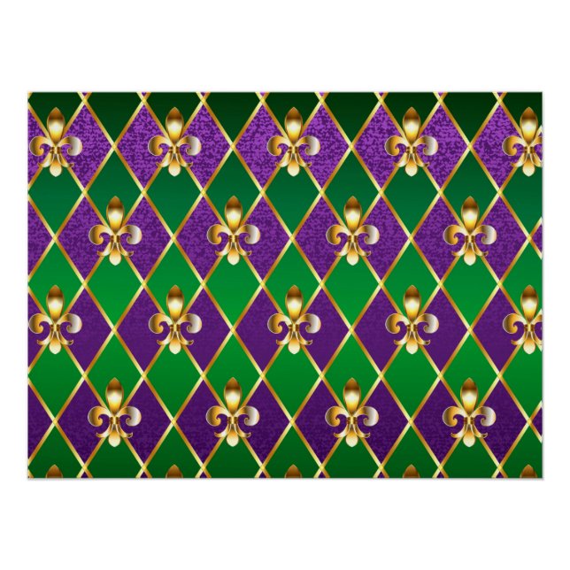 Pôster Jewelry Background Mardi Gras (Frente)