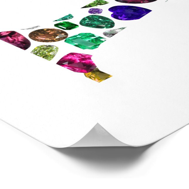 Poster Jewelry Gemstones Monograma - Letra V (Borda)