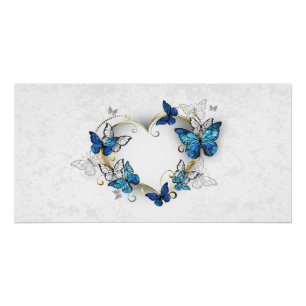 Pôster Jewelry Heart with Butterflies Morpho