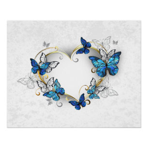 Pôster Jewelry Heart with Butterflies Morpho
