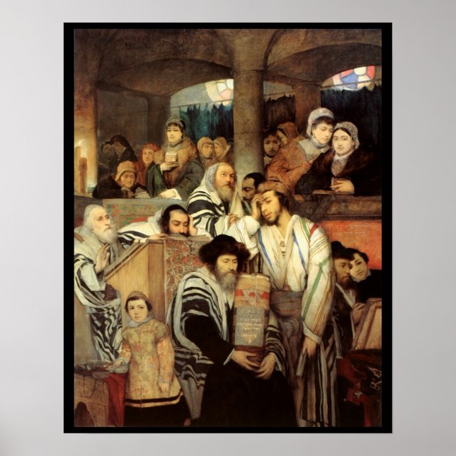 Pôster Jews Praying by Maurycy Gottlieb - Circa 1878 (Frente)
