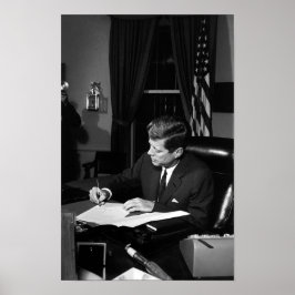 Pôster JFK Assinando A Quarentena De Cuba