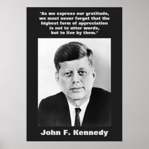 Poster JFK John F. Kennedy Cita Inspiração Motivacional