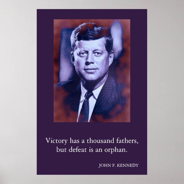Poster JFK John F. Kennedy Quote Vitória (Frente)