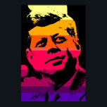 Pôster JFK John F. Kennedy Red Yellow Violet Pop Art<br><div class="desc">Ex-Presidente Americano John F. Kennedy Red,  Amarelo,  Rosa,  Laranja,  Negra e Violeta Pop Art Imagem Digital - Impressões de História e Política Americanos</div>