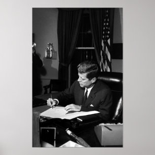 Pôster JFK que assina a quarentena de Cuba