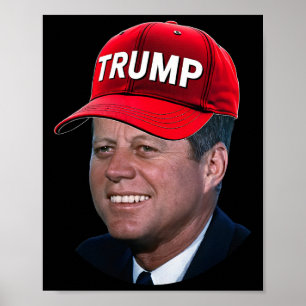 Poster Jfk Usando Chapéu De Trump Engraçado John F Kenned