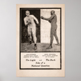 Poster Jim Jeffries vs Jack Johnson Promoção 1910