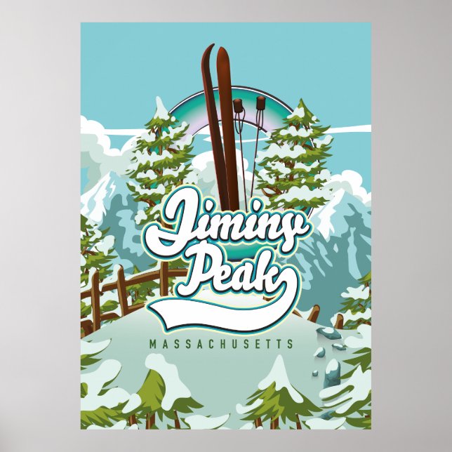 Poster Jiminy Peak massets esquiando (Frente)