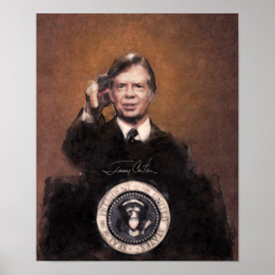 Poster Jimmy Carter Pintura do Presidente americano