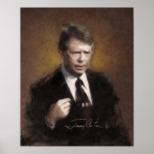 Poster Jimmy Carter Pintura do Presidente americano