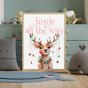 Poster Jingle All Way Reindeer Holiday Fesights