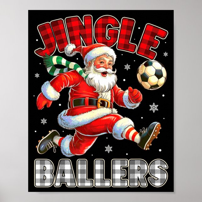 Poster Jingle Ballers Santa Football Christmas Soccer Pla (Frente)