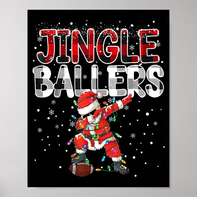 Poster Jingle Ballers Santa Football Christmas Soccer Pla (Frente)