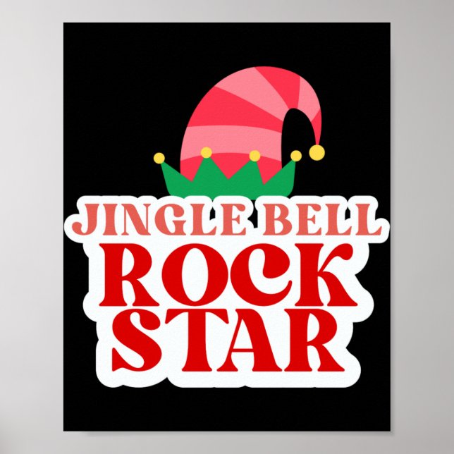 Poster Jingle Bell Rock Star Black Christmas Toddler T Sh (Frente)