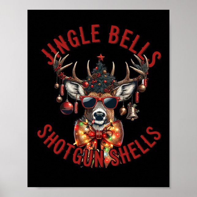 Poster Jingle Bells Shotgun Shells Caçador Engraçado (Frente)