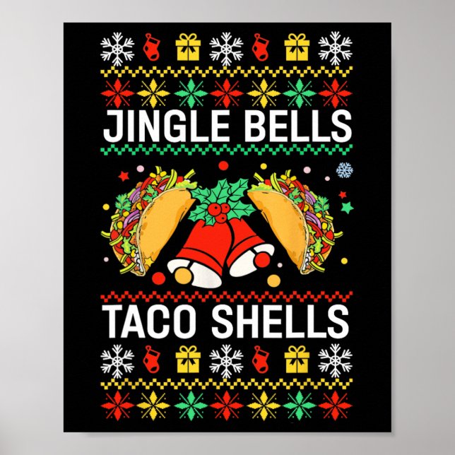 Poster Jingle Bells Taco Concha Família Engraçada Ug (Frente)