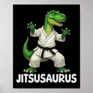Poster Jitsusaurus Dinossaur Karate Karate Diversão de Ar