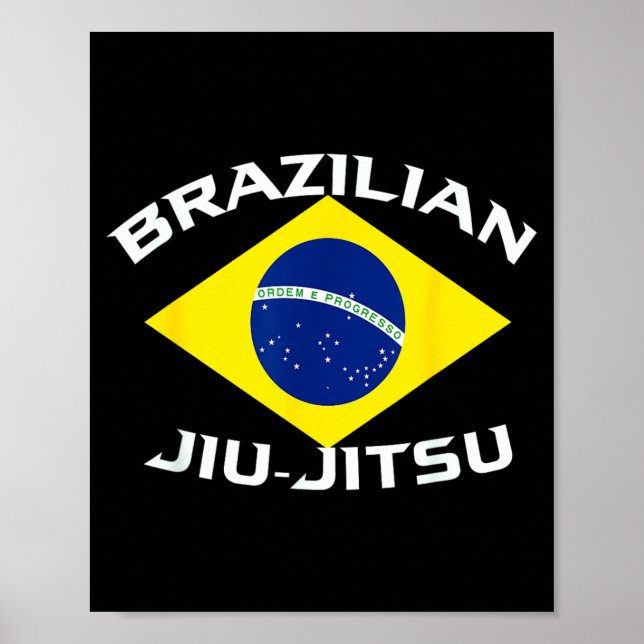 Poster Jiu Jitsu Brasileiro Bandeira do Brasil (Frente)