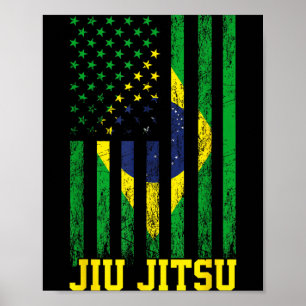 Poster Jiu Jitsu Brasileiro BJJ Brasil Estados Unidos Ban