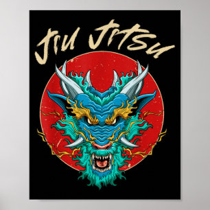 Poster Jiu Jitsu Brasileiro MMA BJJ Dragão