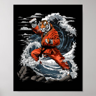 Poster Jiu-jitsu Tigre Kung Fu Taekwondo Kickboxing Marti
