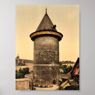 Poster Joana da torre do arco, vintage Photoch de Rouen,