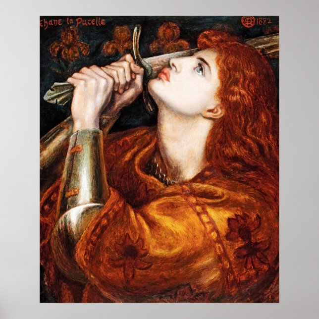 Poster Joana d'Arc, pintura de Dante Gabriel Rossetti (Frente)