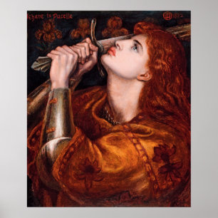 Poster Joana d'Arc por Dante Gabriel Rossetti